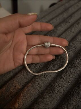 Gold Heart Charm Snake Chain Bracelet - Women Jewelry